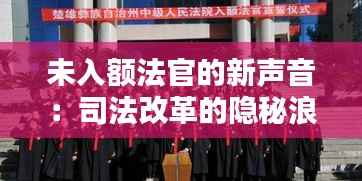 未入额法官的新声音:司法改革的隐秘浪潮
