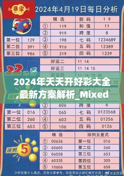 2024年天天开好彩大全,最新方案解析_Mixed8.240
