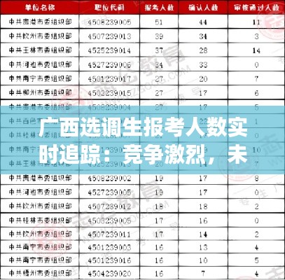 广西选调生报考人数实时追踪:竞争激烈,未来可期
