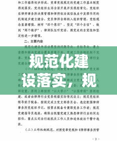 规范化建设落实,规范化建设总结