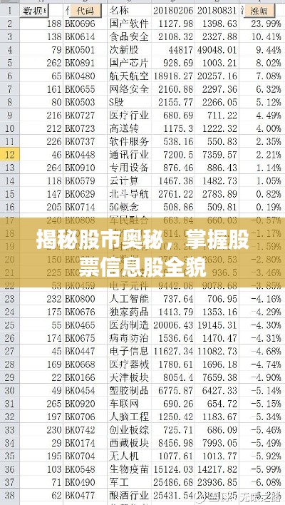 揭秘股市奥秘,掌握股票信息股全貌